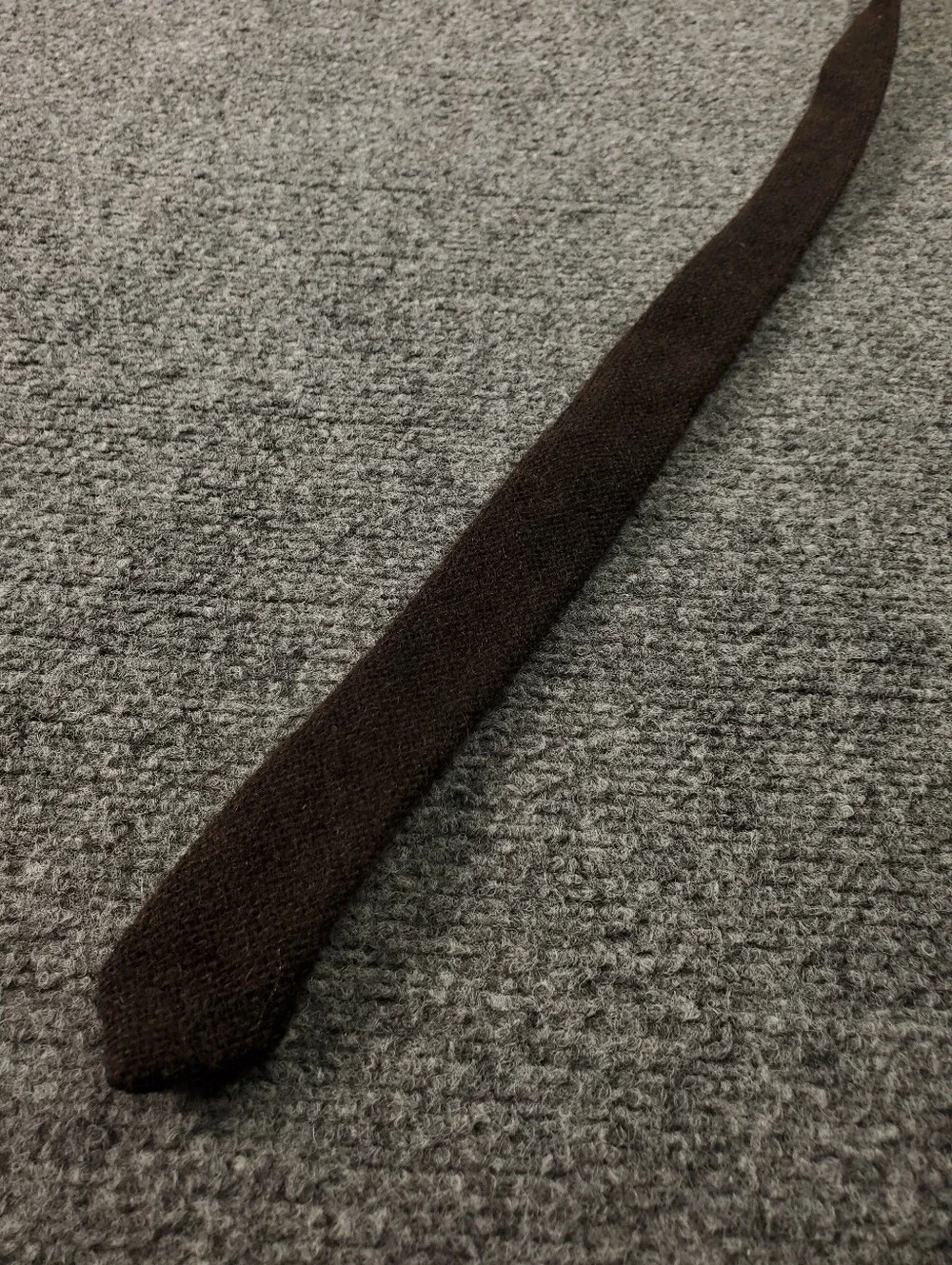 Wool Necktie Made In Scotland Solid Brown Flecked Classic Tie Dark Academia